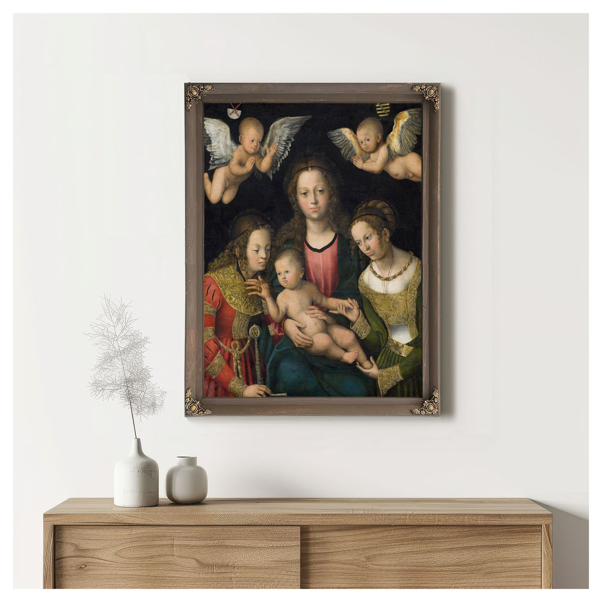 Virgin Child the Saints Catherine By Lucas Cranach the Elder