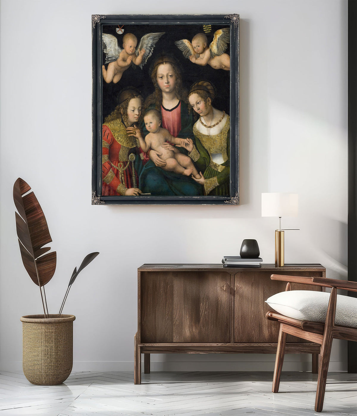 Virgin Child the Saints Catherine By Lucas Cranach the Elder