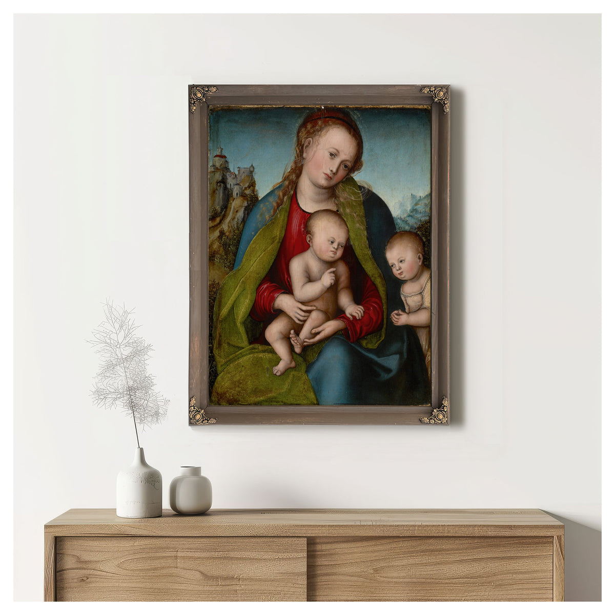 Virgin Mary the Child Saint John By Lucas Cranach the Elder