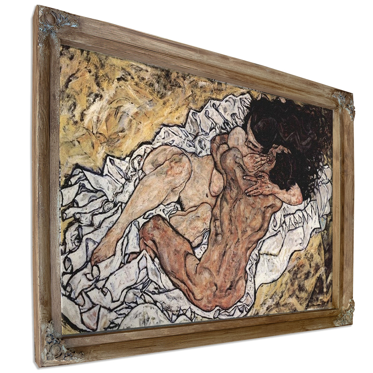 The Embrace 1917 Expressionism 98X169Cm Galerie Belvedere Austria By Egon Schiele
