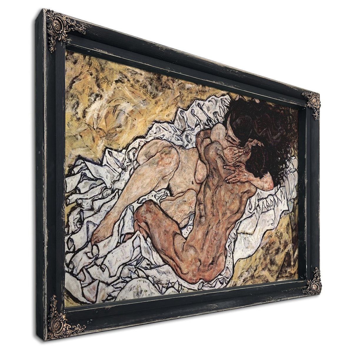 The Embrace 1917 Expressionism 98X169Cm Galerie Belvedere Austria By Egon Schiele