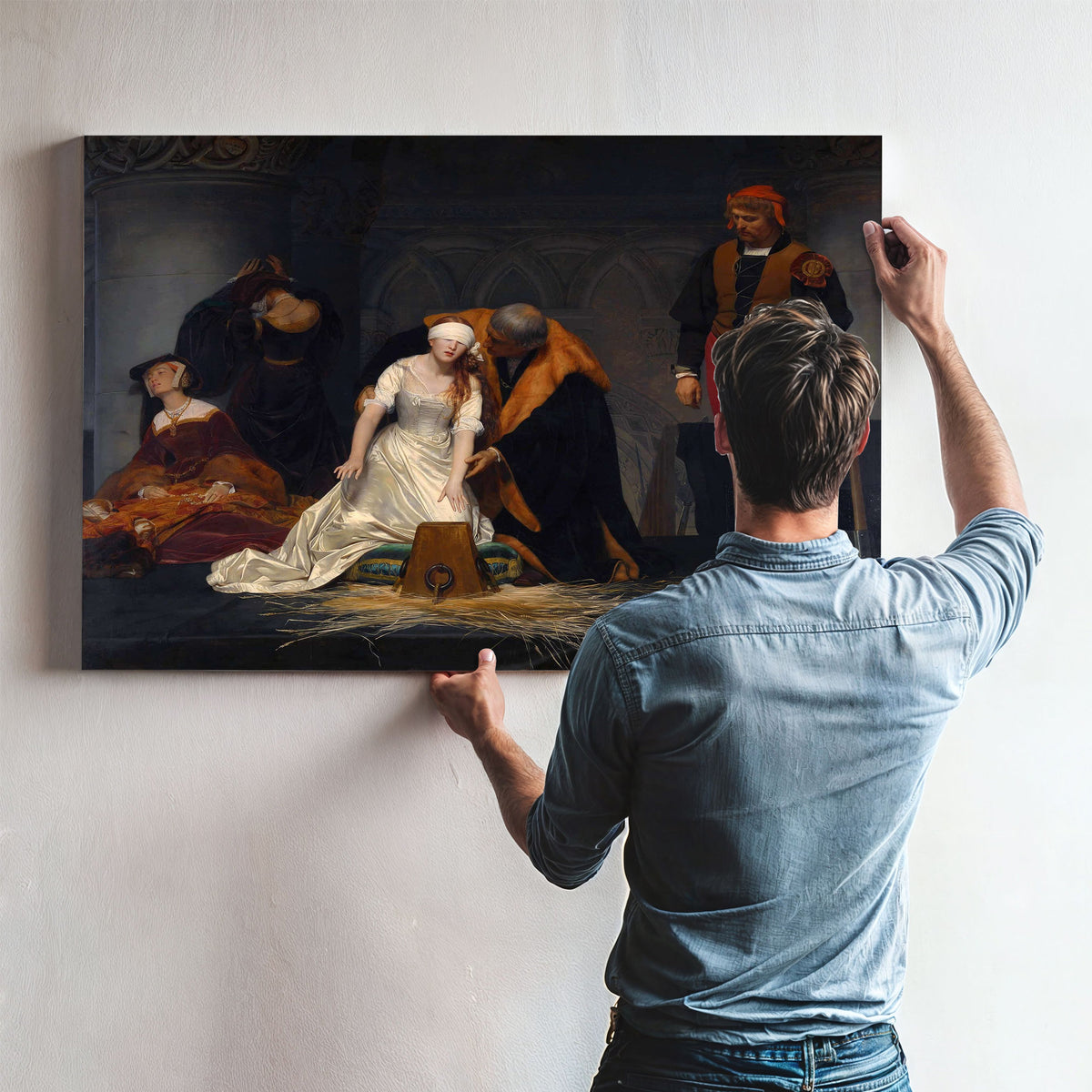 The Execution Of Lady Jane Grey In The Tower Of London In The Year by Paul Delaroche