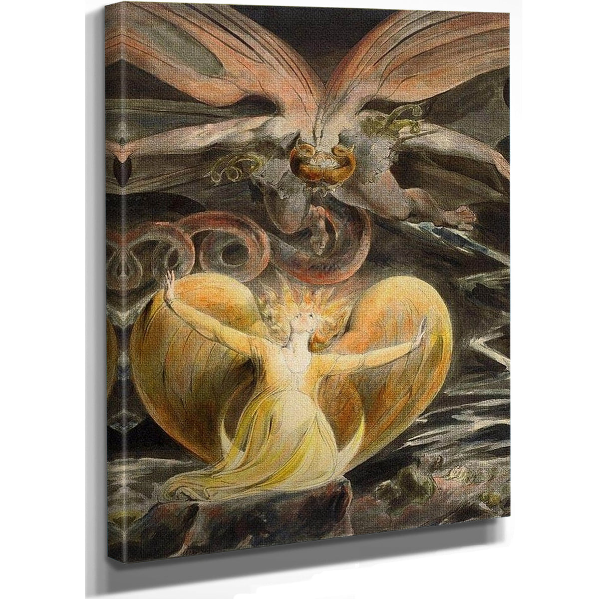 The Great Red Dragon And The Woman Clothed In Sun By William Blake