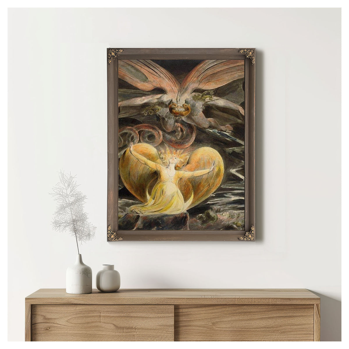 The Great Red Dragon And The Woman Clothed In Sun By William Blake