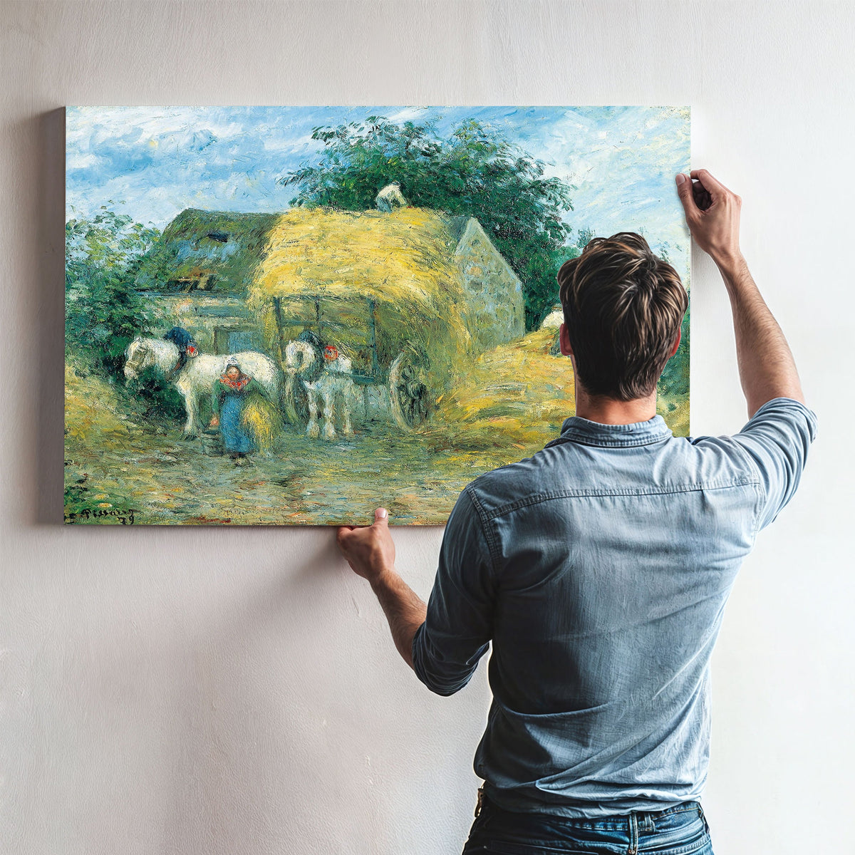 The Hay Cart Montfoucault by Camille Pissarro