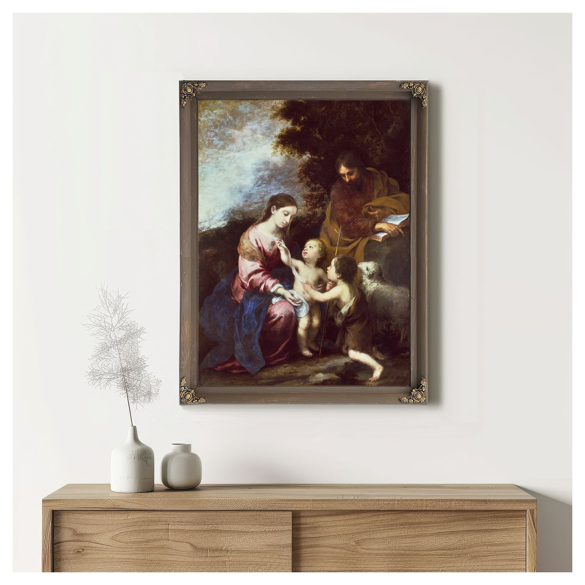 The Holy Family With The Infant Baptist by Bartolome Esteban Murillo
