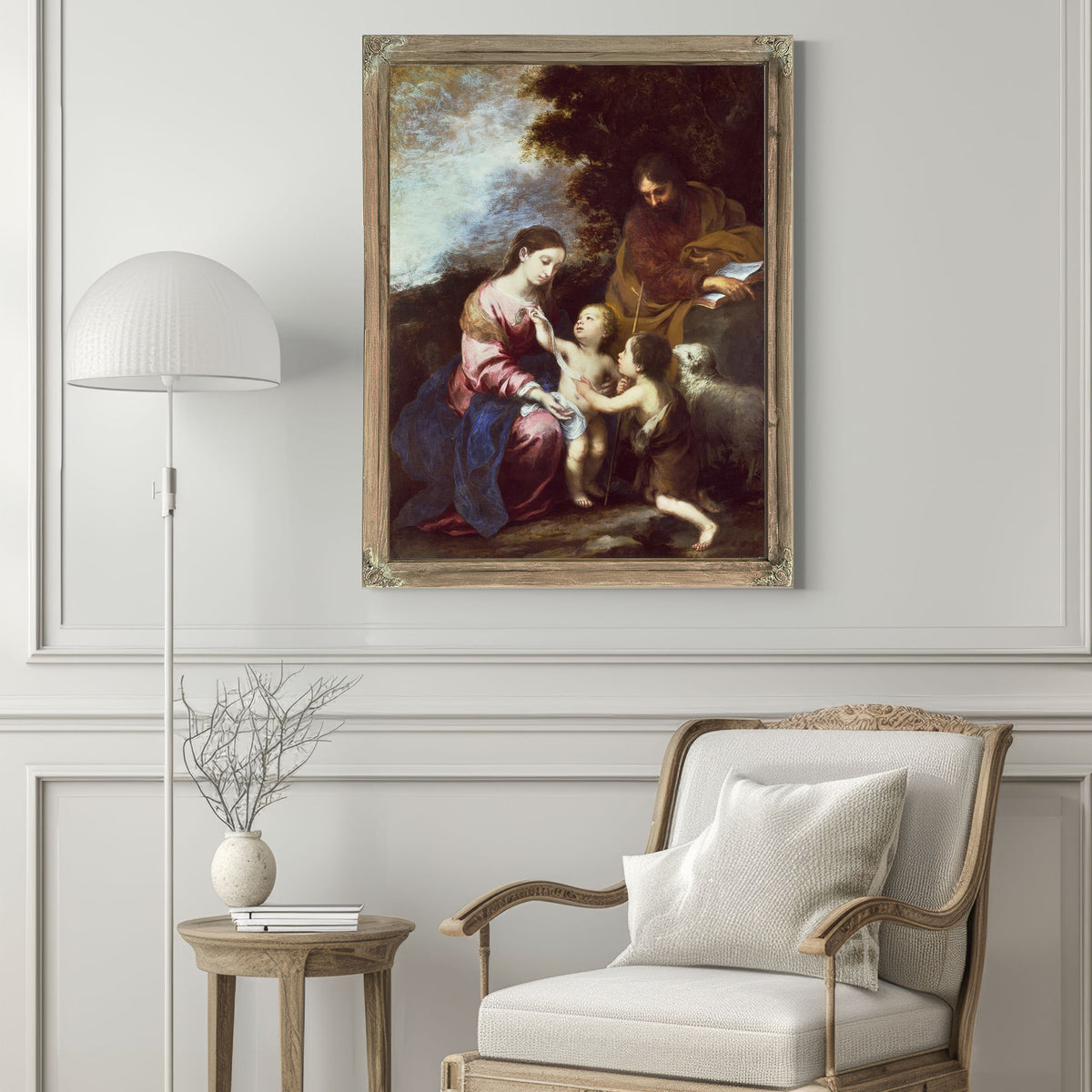 The Holy Family With The Infant Baptist by Bartolome Esteban Murillo