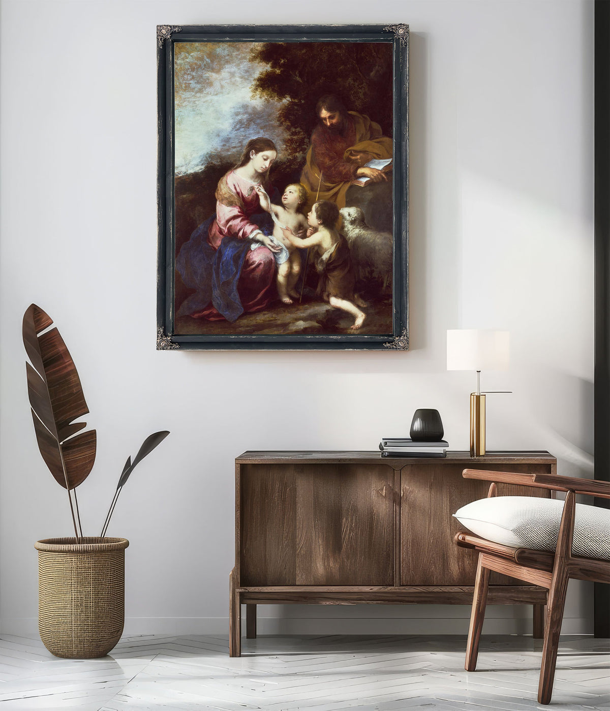 The Holy Family With The Infant Baptist by Bartolome Esteban Murillo