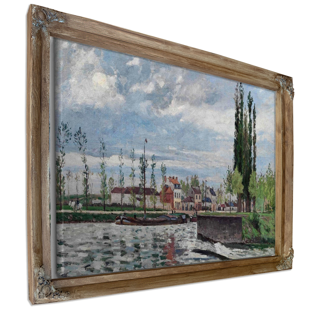 The Lock At Pontoise by Camille Pissarro