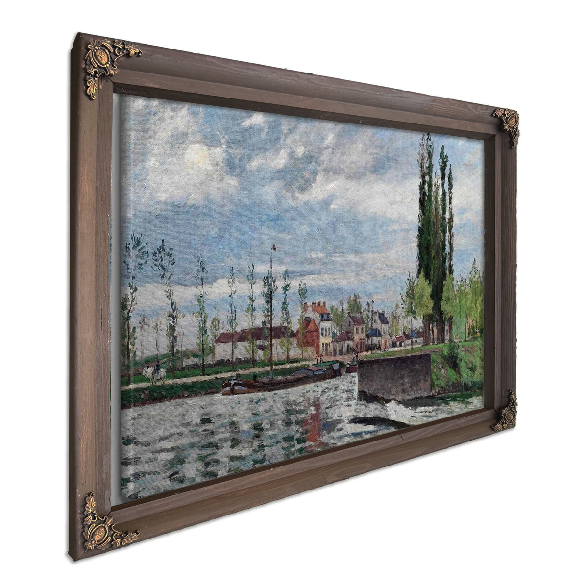The Lock At Pontoise by Camille Pissarro