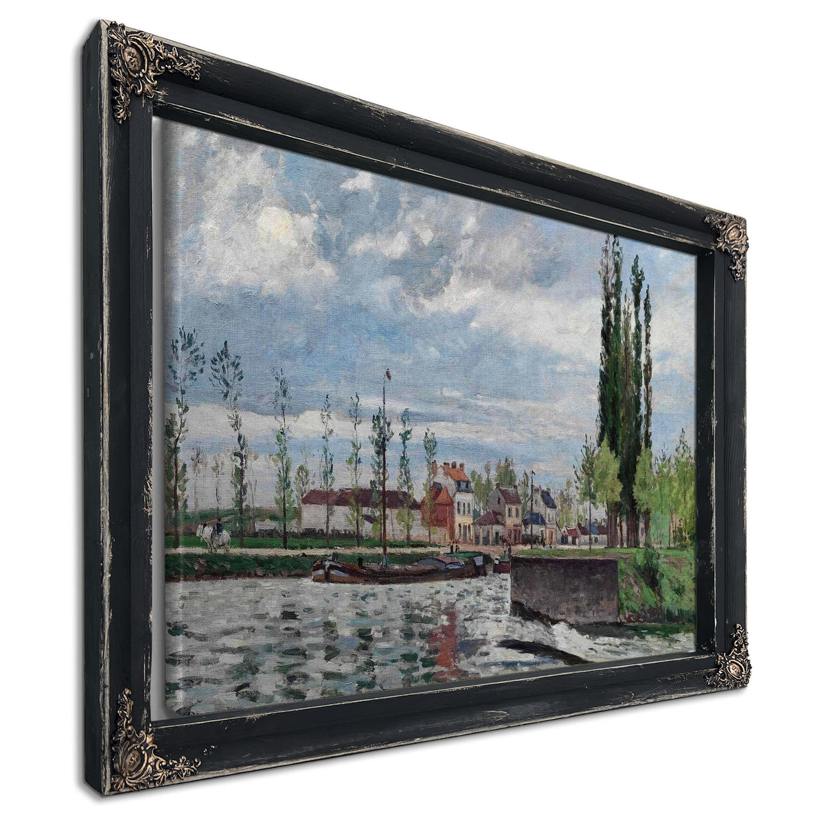 The Lock At Pontoise by Camille Pissarro