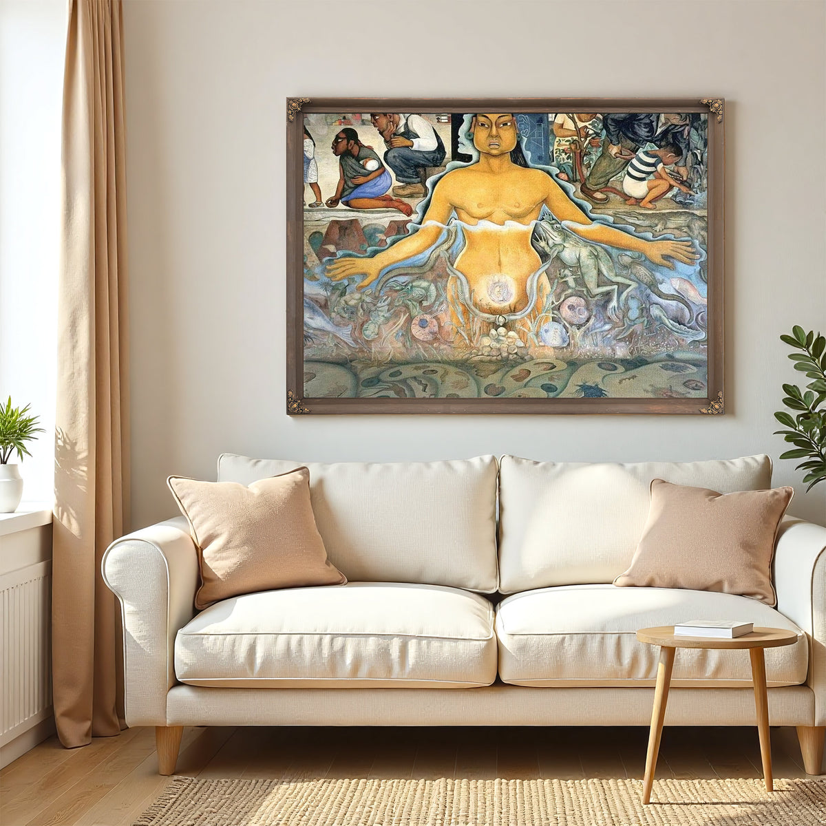 The Origin Of Human Life Symbolized By A Womman Of Asian Race By Diego Rivera