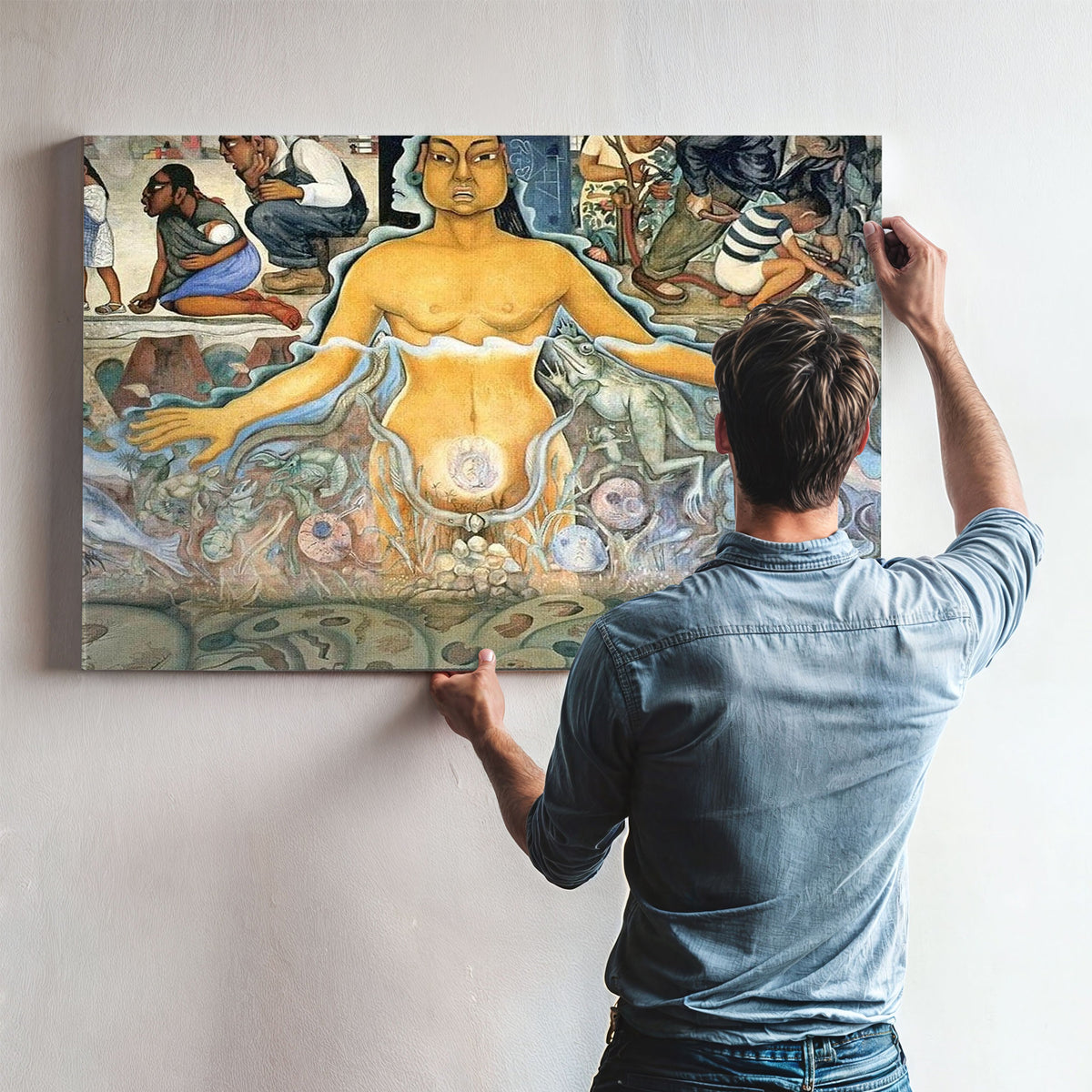 The Origin Of Human Life Symbolized By A Womman Of Asian Race By Diego Rivera