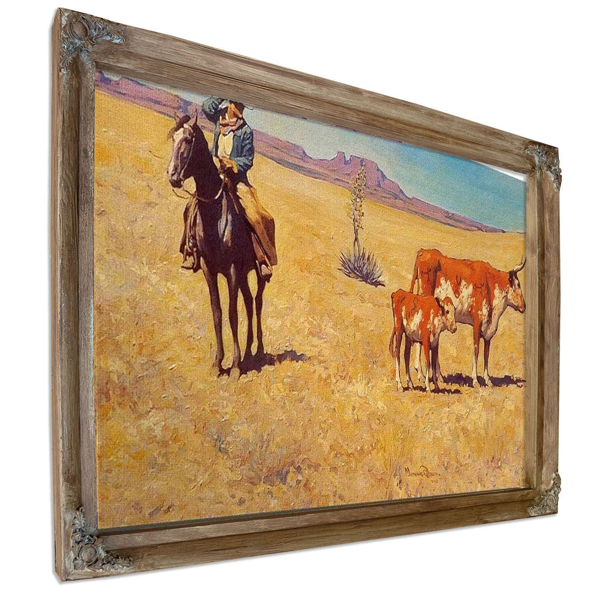 The Puzzled Cowboy By Maynard Dixon
