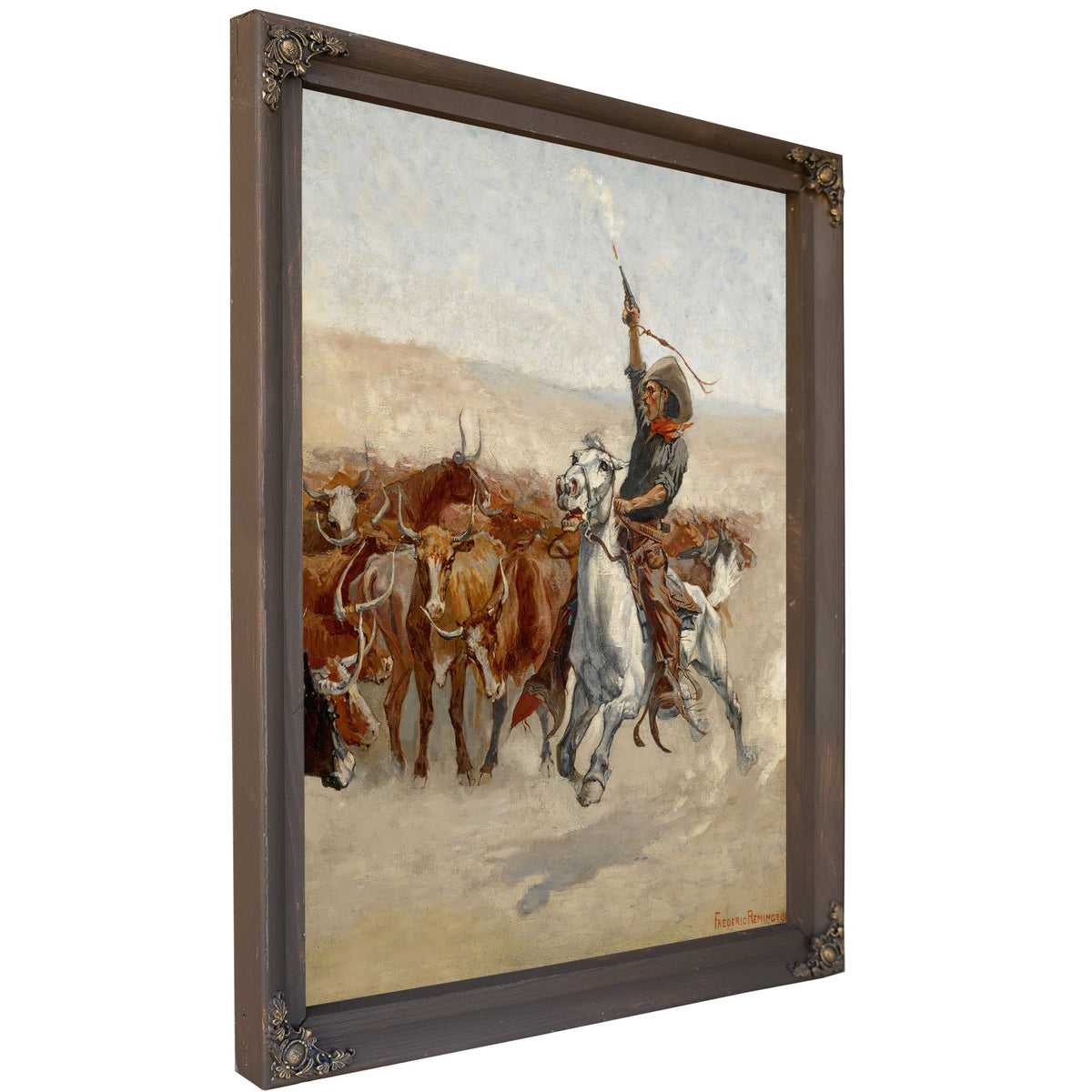 The Round Up Circa by Frederic Remington