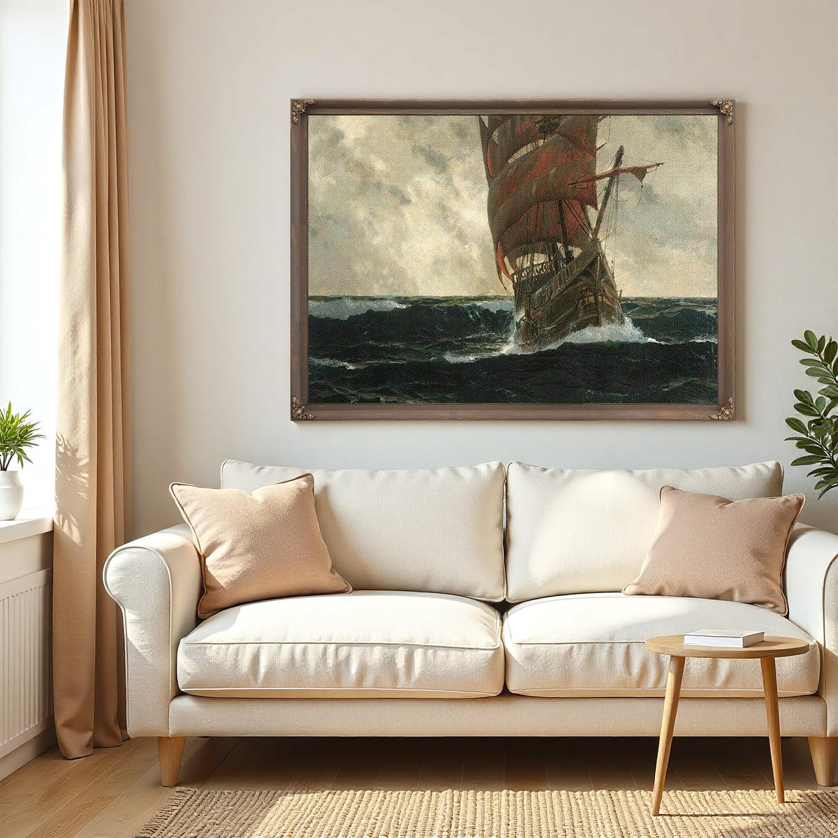 The Santa Maria At Sea By Michael Zeno Diemer