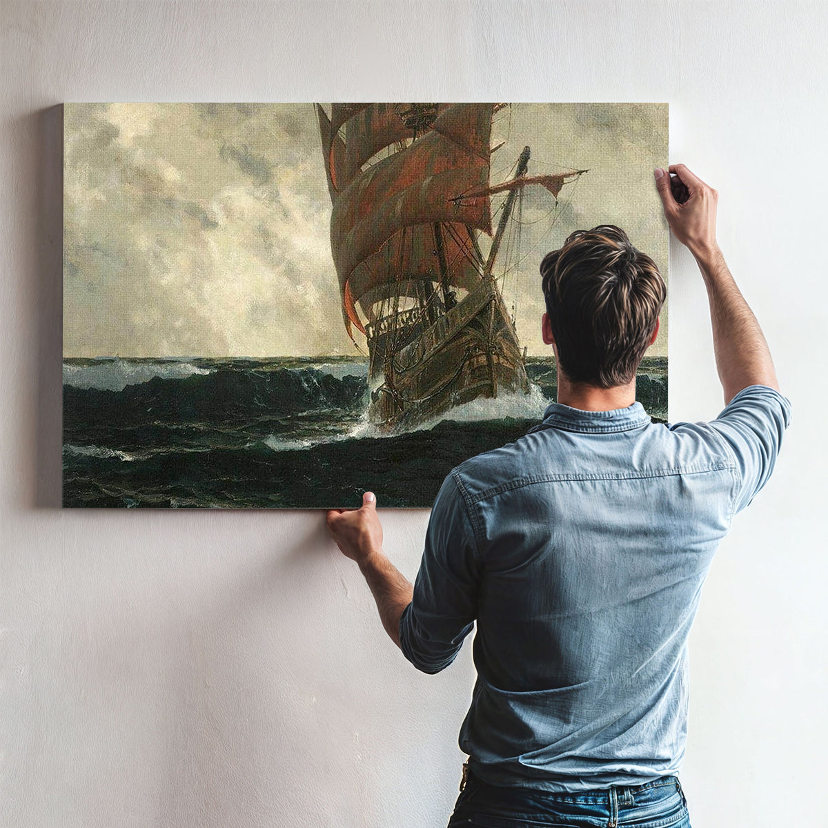 The Santa Maria At Sea By Michael Zeno Diemer