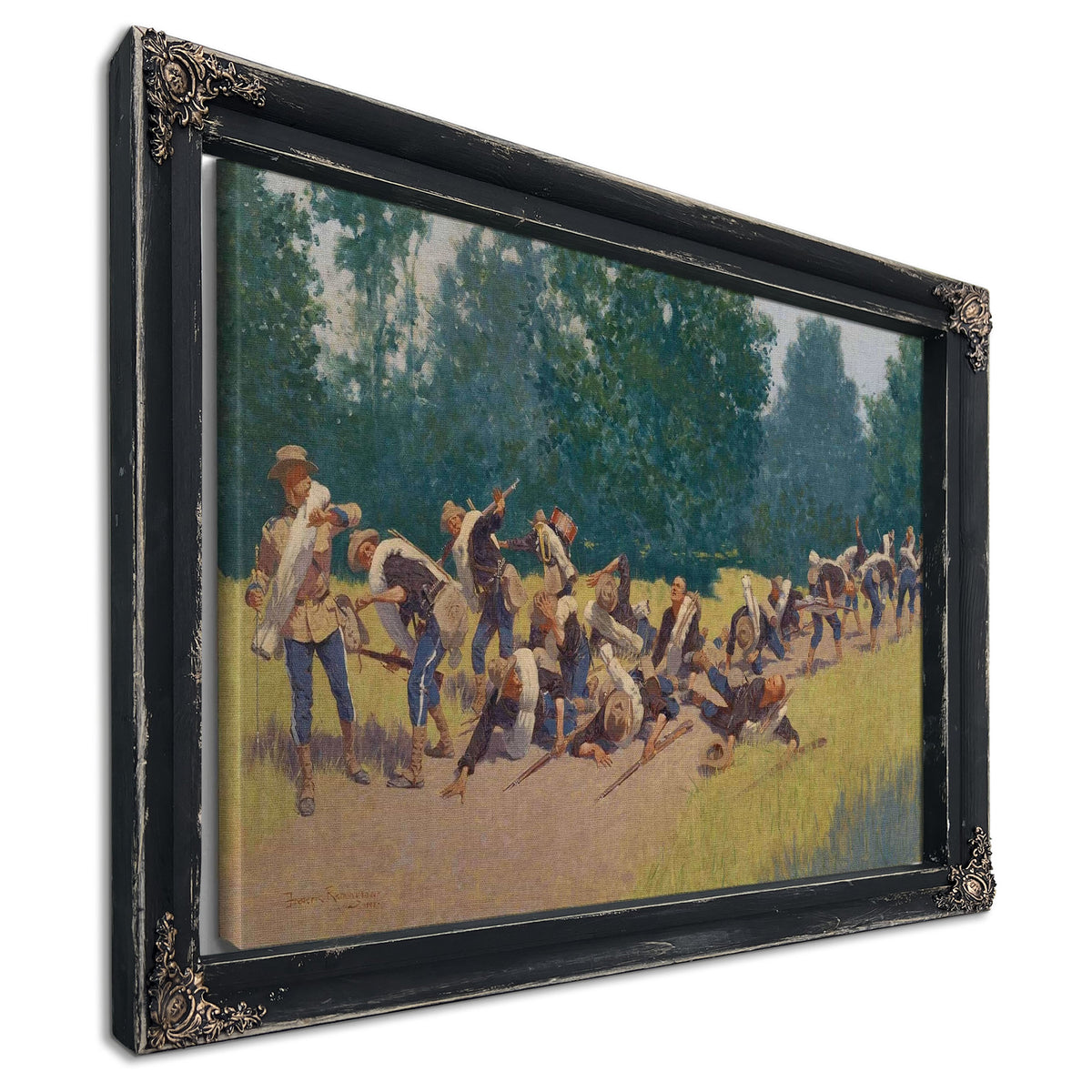 The Scream Of Shrapnel At San Juan Hill by Frederic Remington