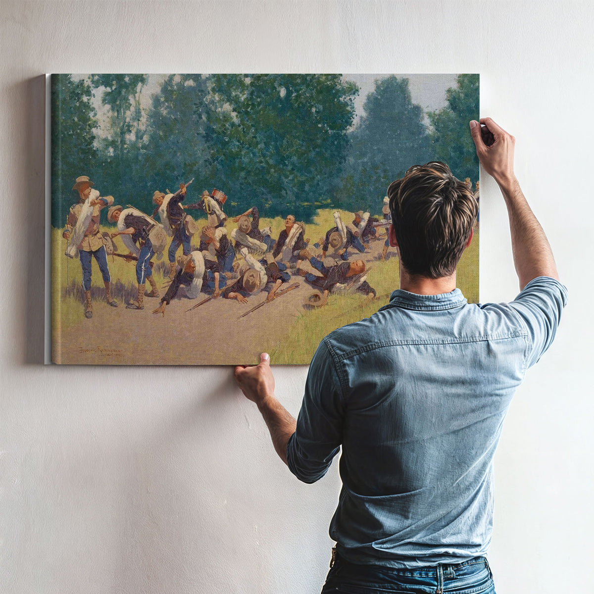 The Scream Of Shrapnel At San Juan Hill by Frederic Remington