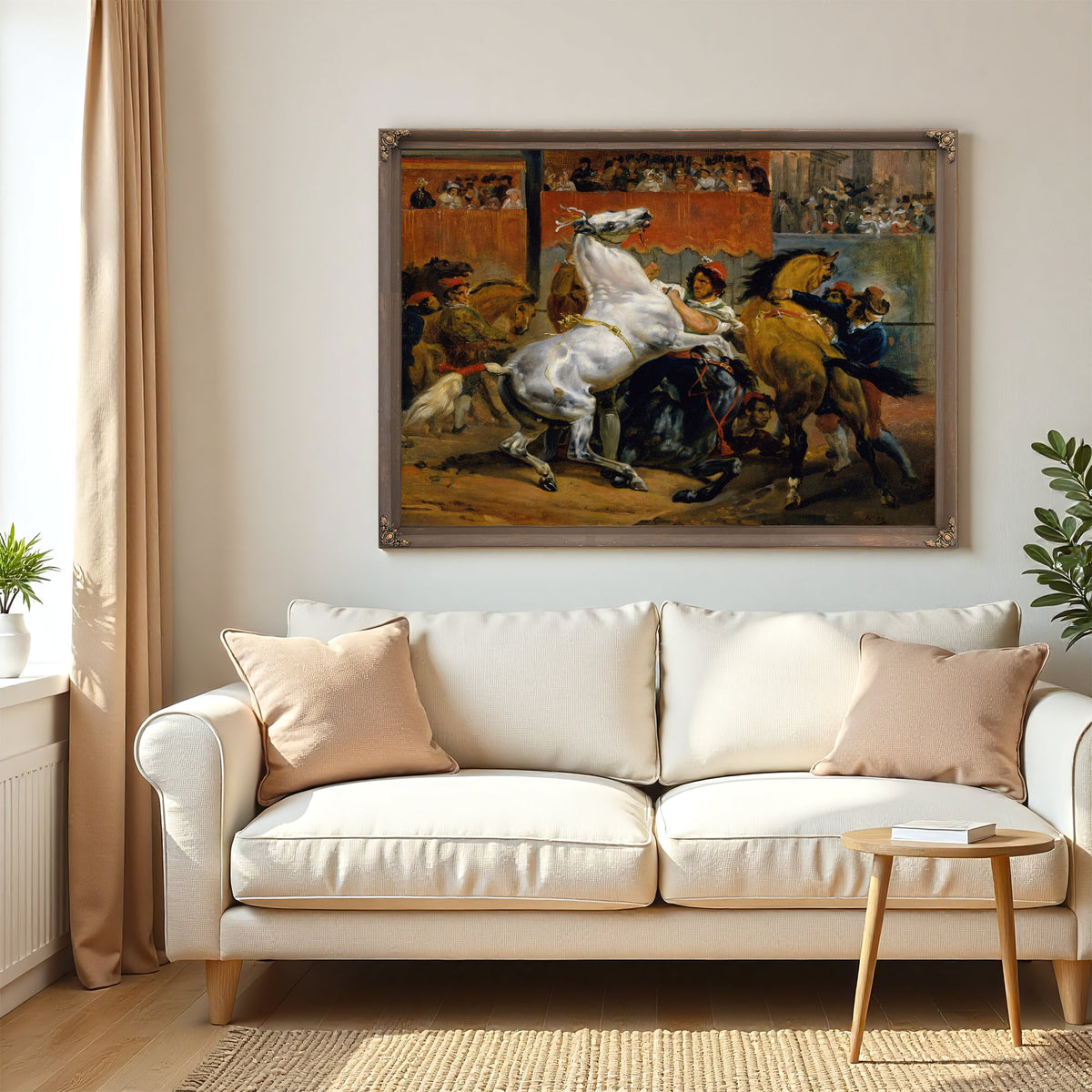The Start Of The Race Of The Riderless Horses by Horace Vernet