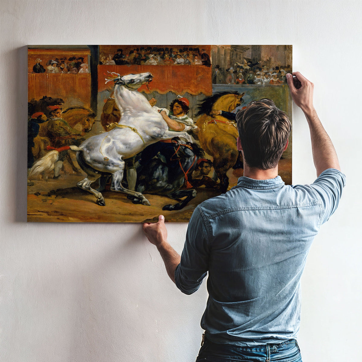 The Start Of The Race Of The Riderless Horses by Horace Vernet