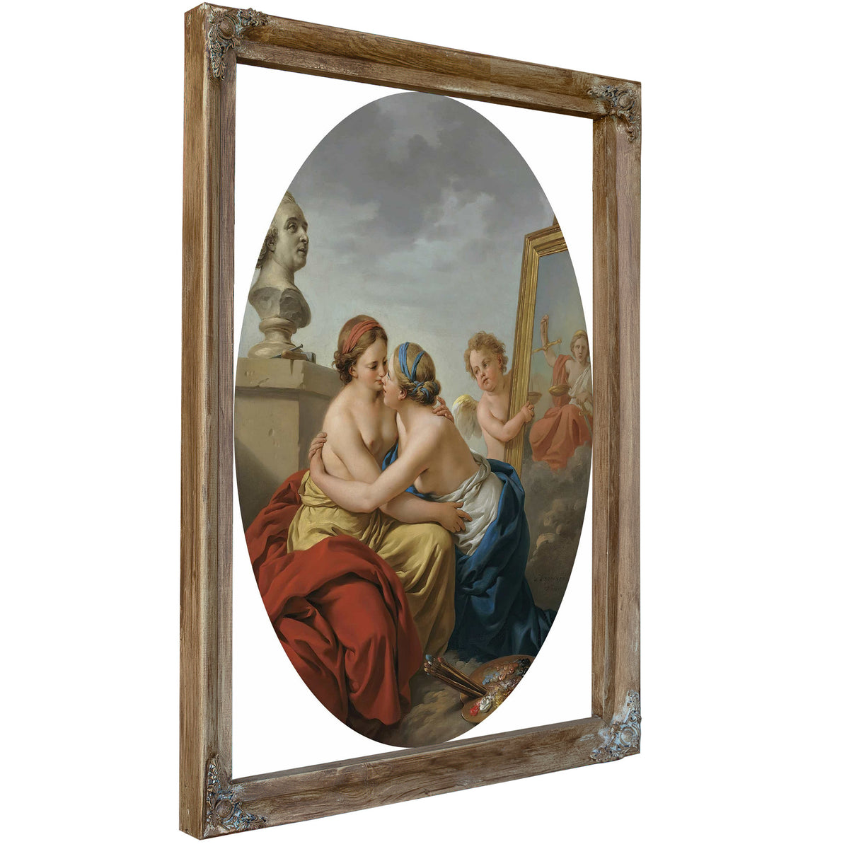 The Union Of Painting And Sculpture by Louis Jean Francois Lagrenee