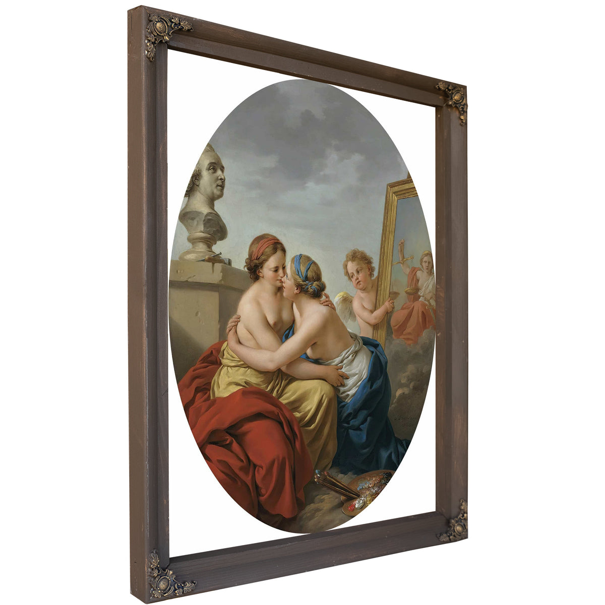 The Union Of Painting And Sculpture by Louis Jean Francois Lagrenee
