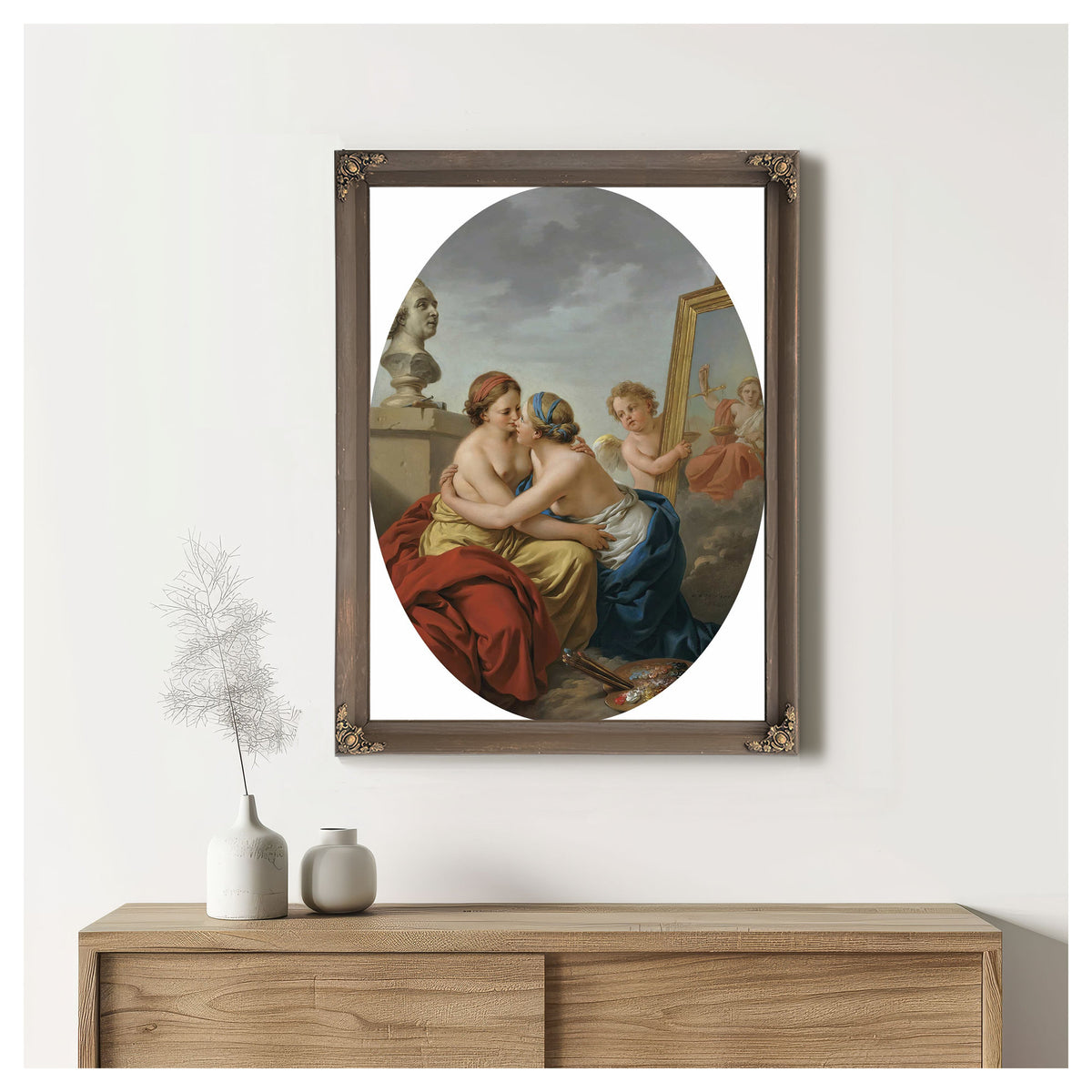 The Union Of Painting And Sculpture by Louis Jean Francois Lagrenee