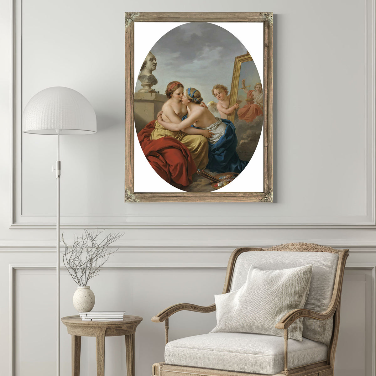 The Union Of Painting And Sculpture by Louis Jean Francois Lagrenee