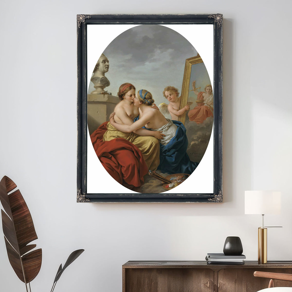 The Union Of Painting And Sculpture by Louis Jean Francois Lagrenee