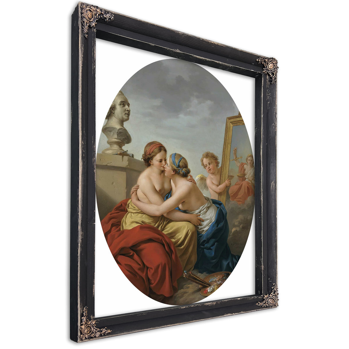 The Union Of Painting And Sculpture by Louis Jean Francois Lagrenee