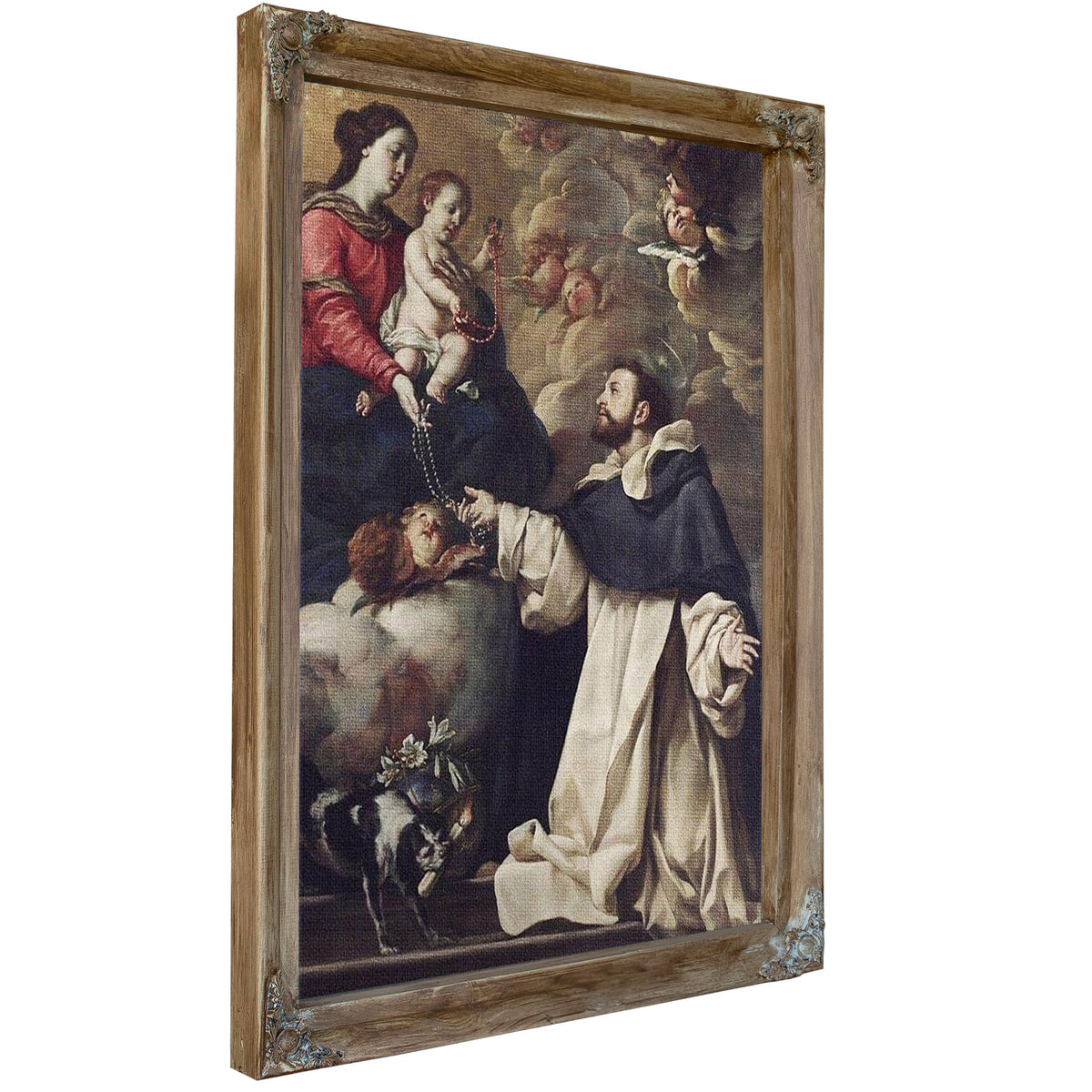 The Virgin Presenting The Rosary To Saint Dominic By Acisclo Antonio Palomino De Castro Y Velasco