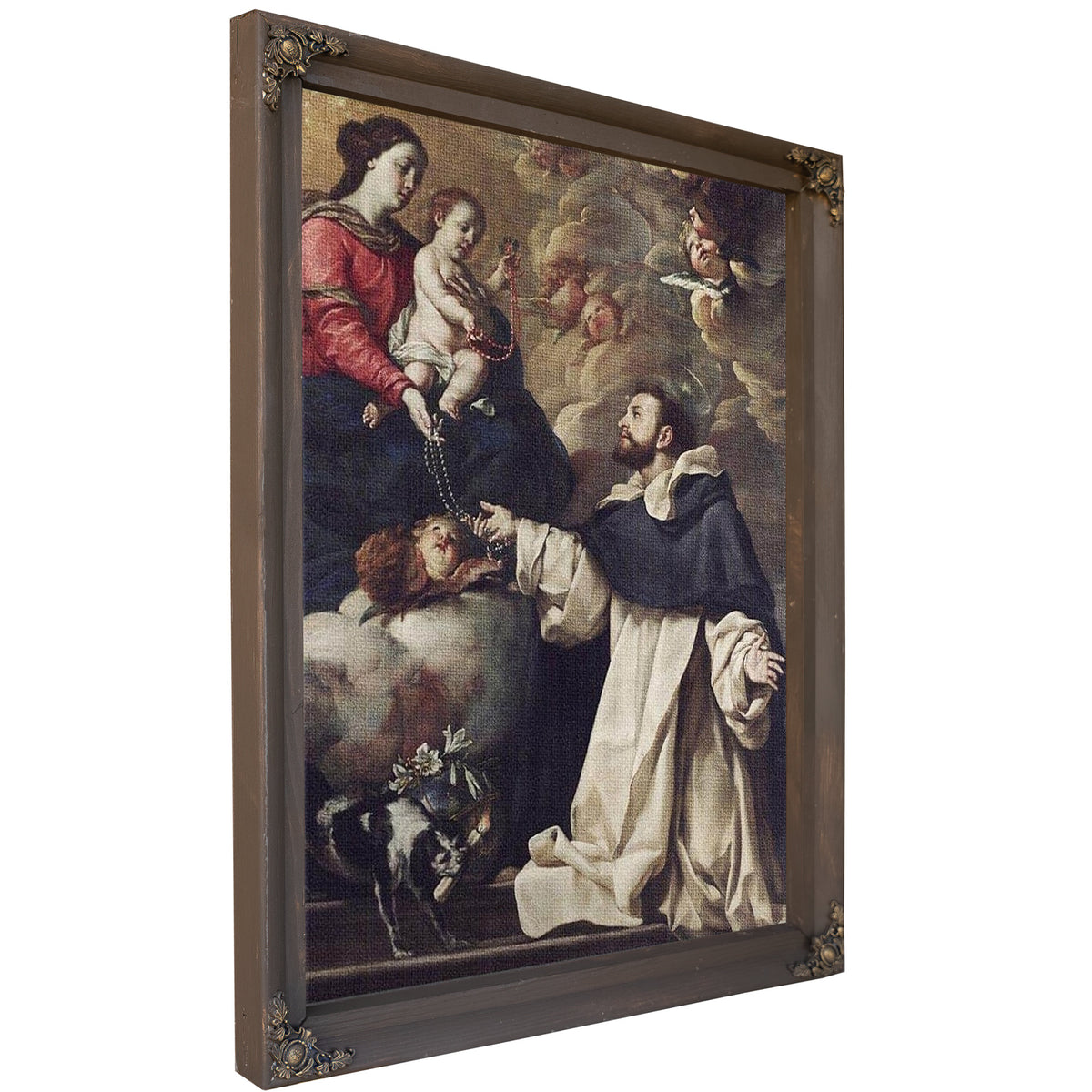 The Virgin Presenting The Rosary To Saint Dominic By Acisclo Antonio Palomino De Castro Y Velasco