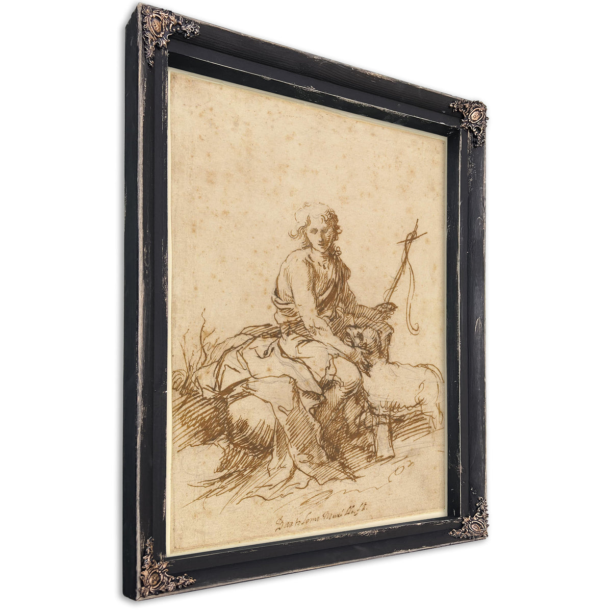 The Youthful Saint John The Baptist Seated In A Landscape by Bartolome Esteban Murillo