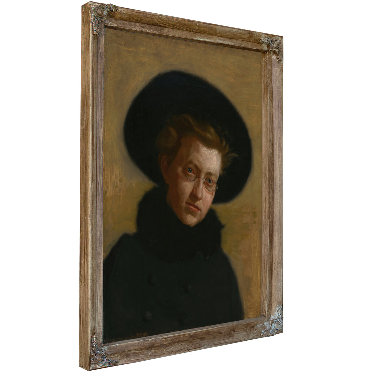 Portrait Lillian Hammit Girl a Big Hat By Thomas Eakins
