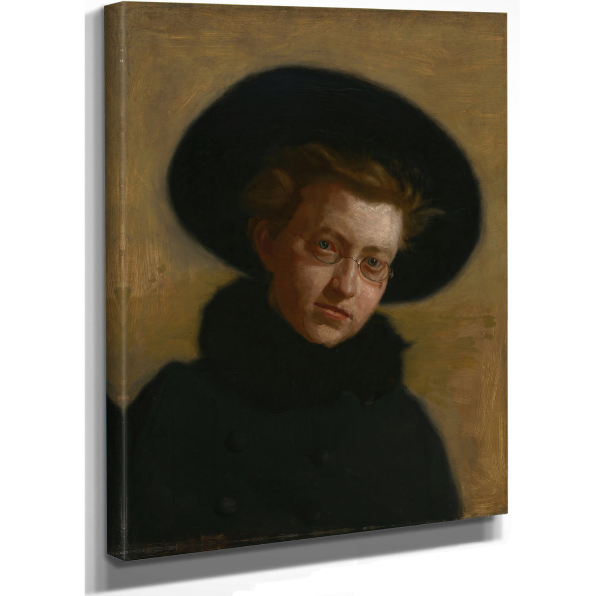 Portrait Lillian Hammit Girl a Big Hat By Thomas Eakins