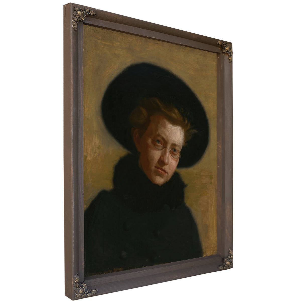 Portrait Lillian Hammit Girl a Big Hat By Thomas Eakins