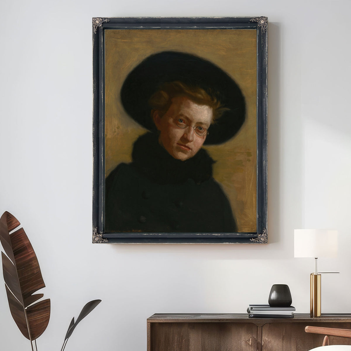 Portrait Lillian Hammit Girl a Big Hat By Thomas Eakins