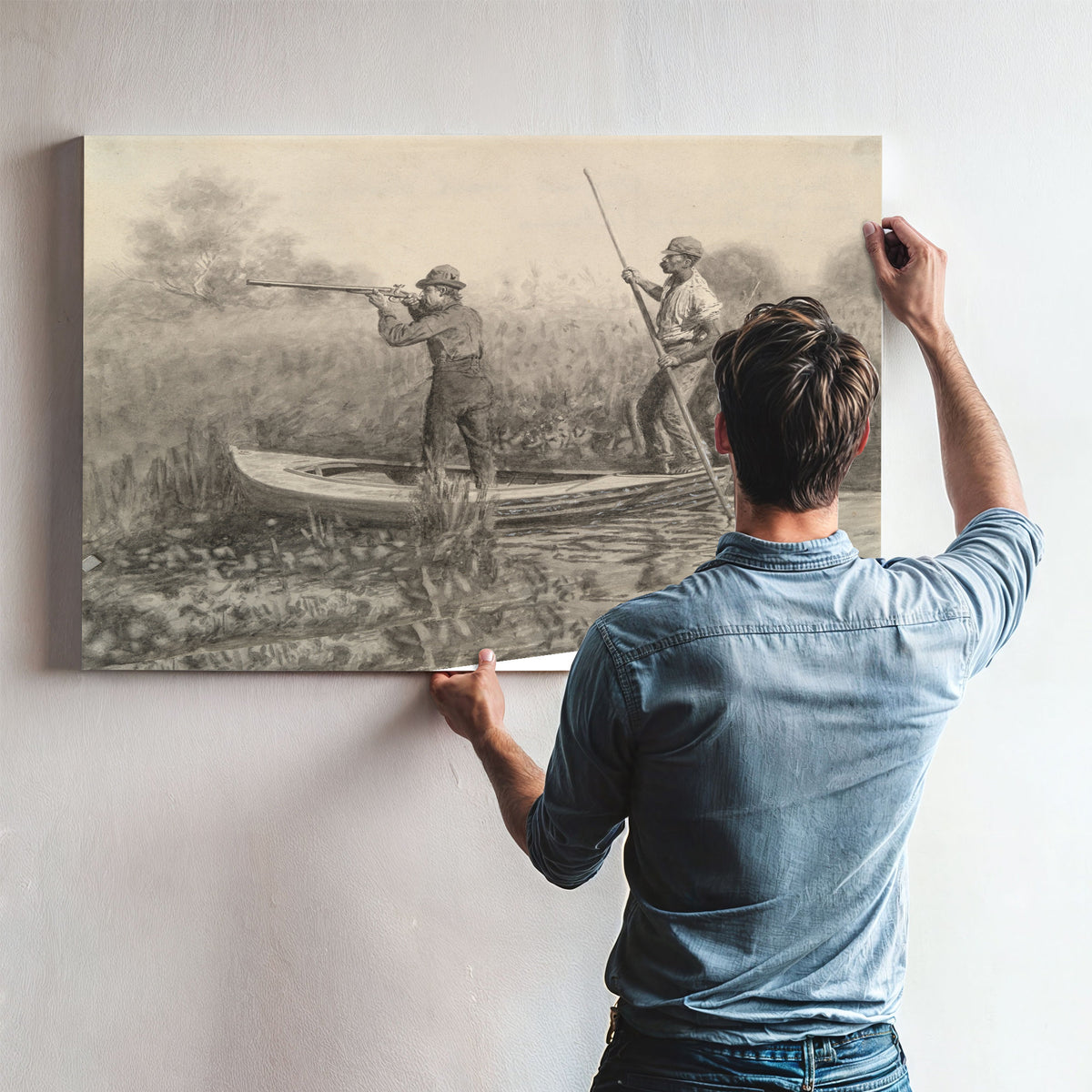 Study Rail Shooting a Punt By Thomas Eakins