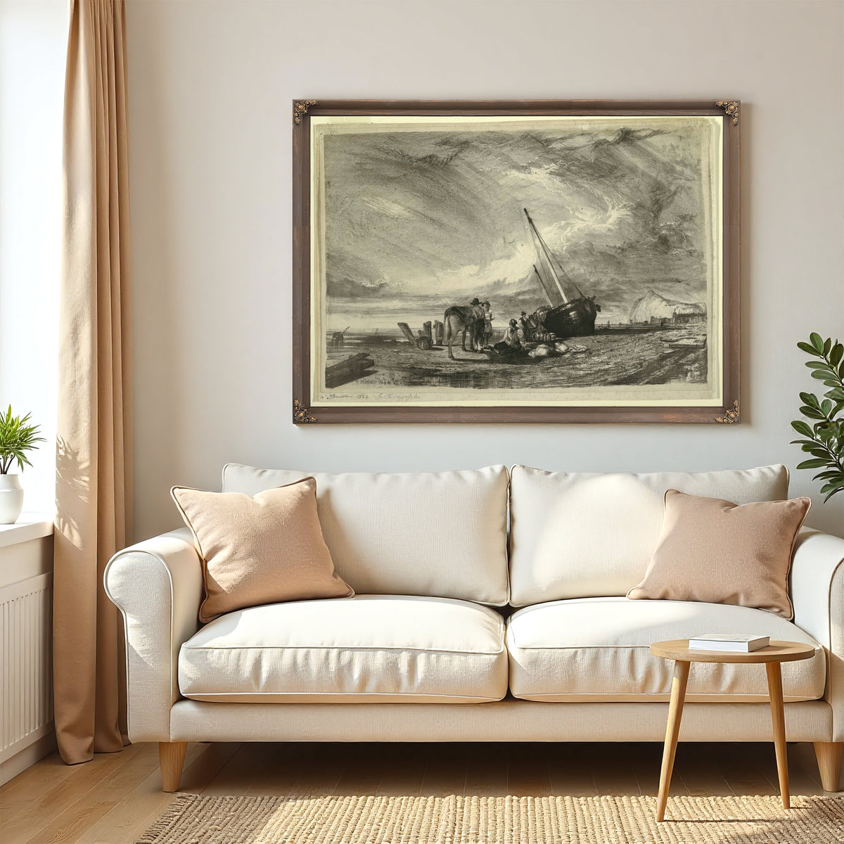 Beached Fishing Boat 0001 By Thomas Moran