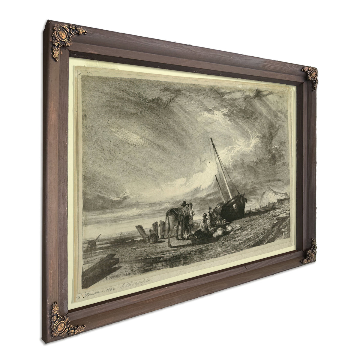 Beached Fishing Boat 0001 By Thomas Moran