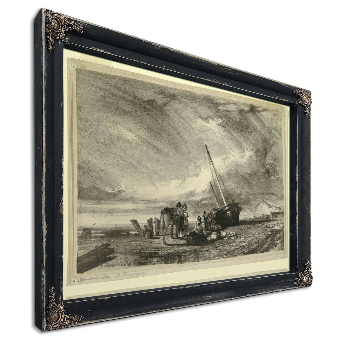 Beached Fishing Boat 0001 By Thomas Moran