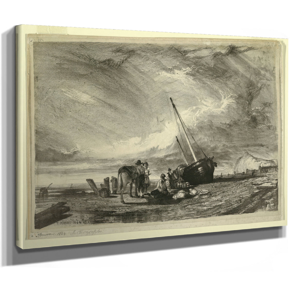Beached Fishing Boat 0001 By Thomas Moran