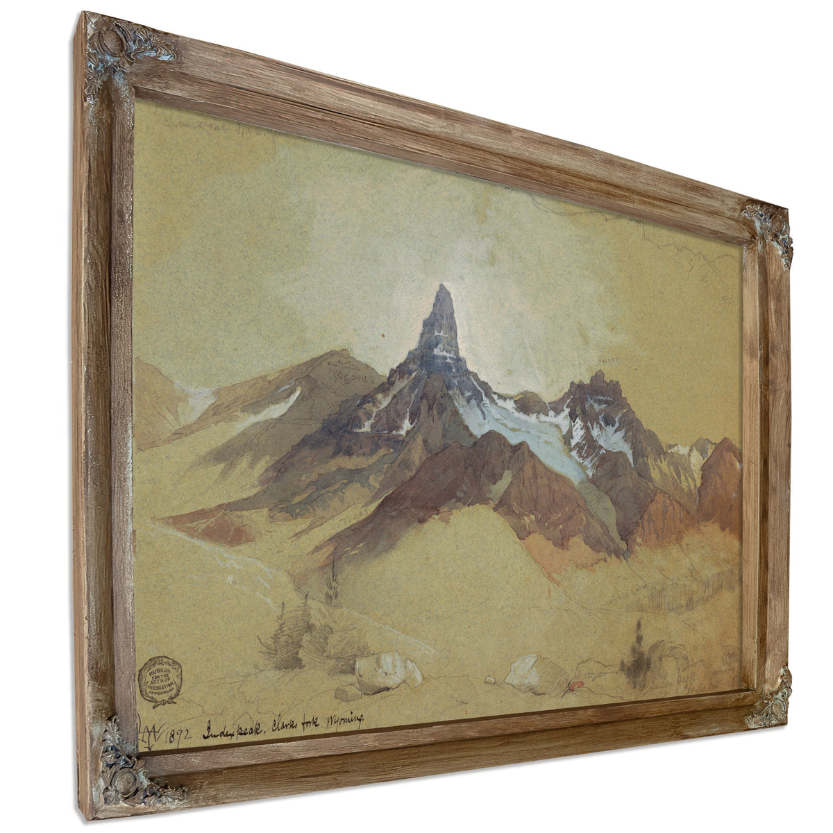 Index Peak Clarks Fork Wyoming 02 By Thomas Moran