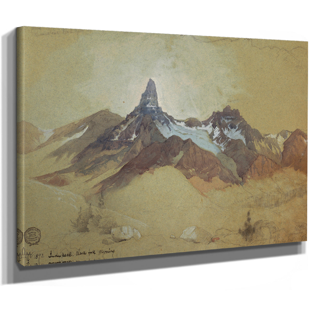 Index Peak Clarks Fork Wyoming 02 By Thomas Moran
