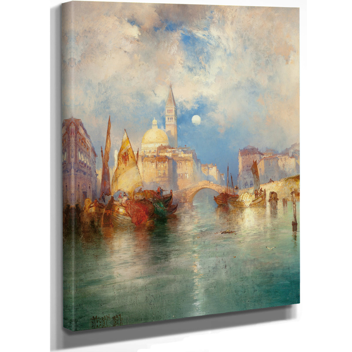 Moonrise Chioggia Venice 02 By Thomas Moran