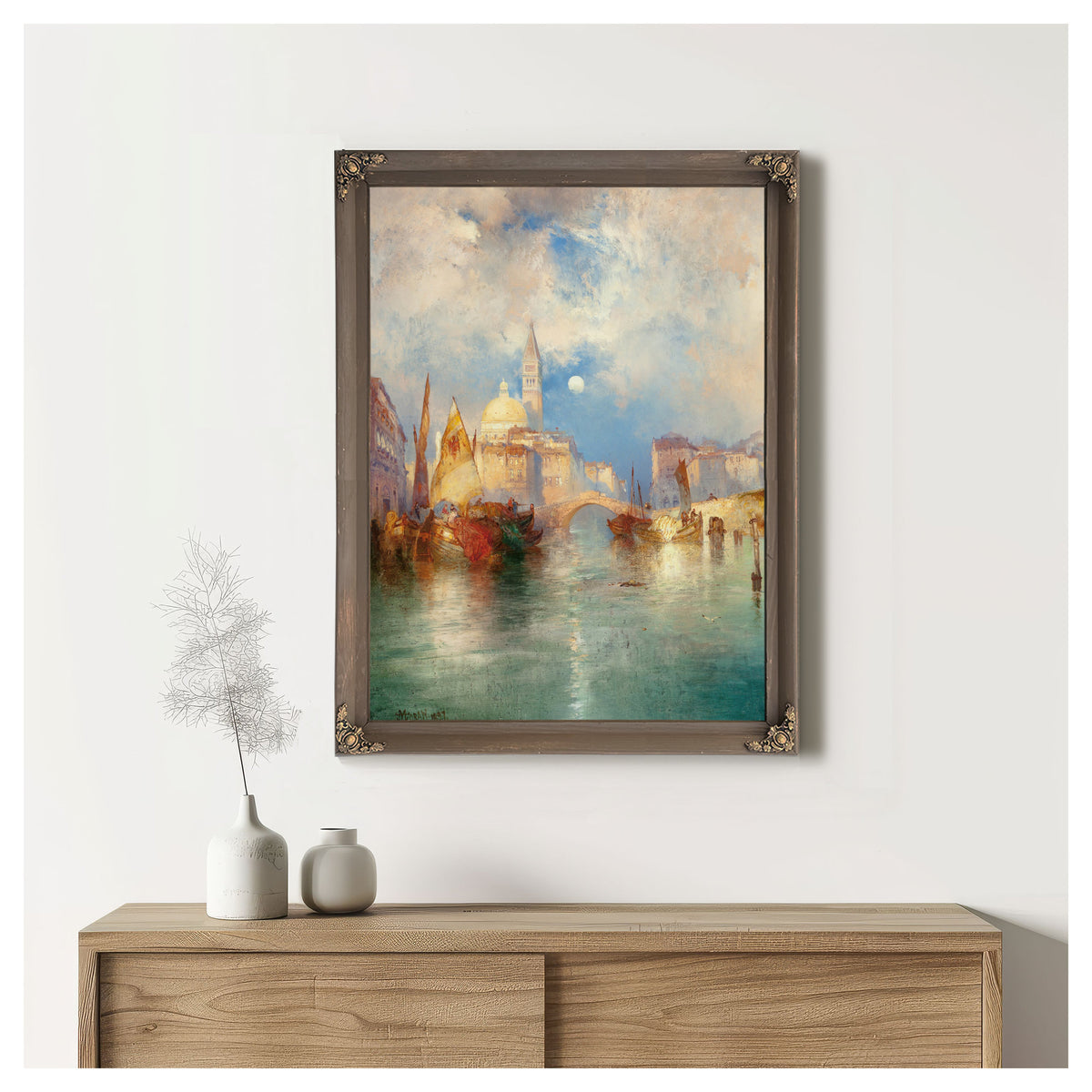 Moonrise Chioggia Venice 02 By Thomas Moran