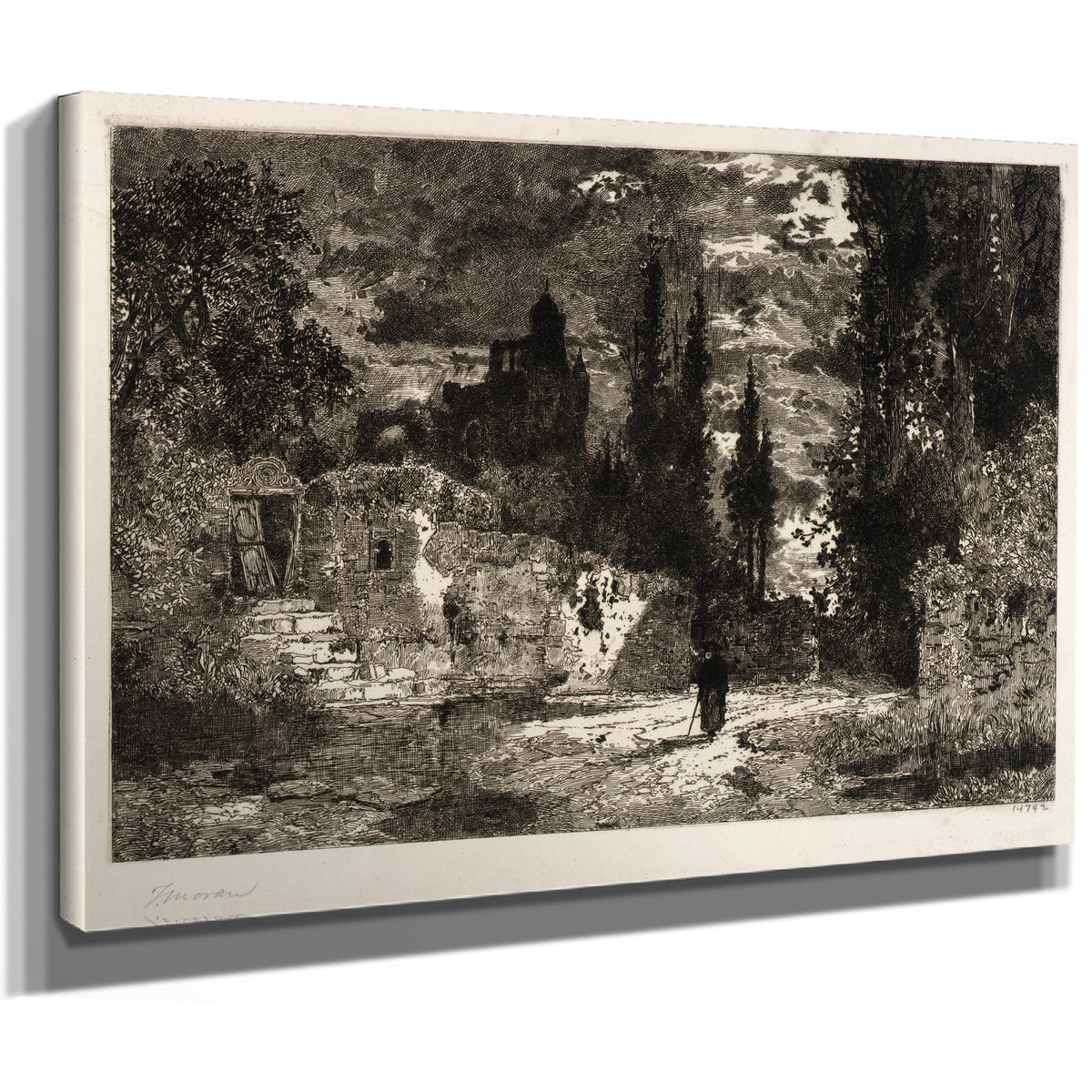 Old Castle Trees 02 By Thomas Moran