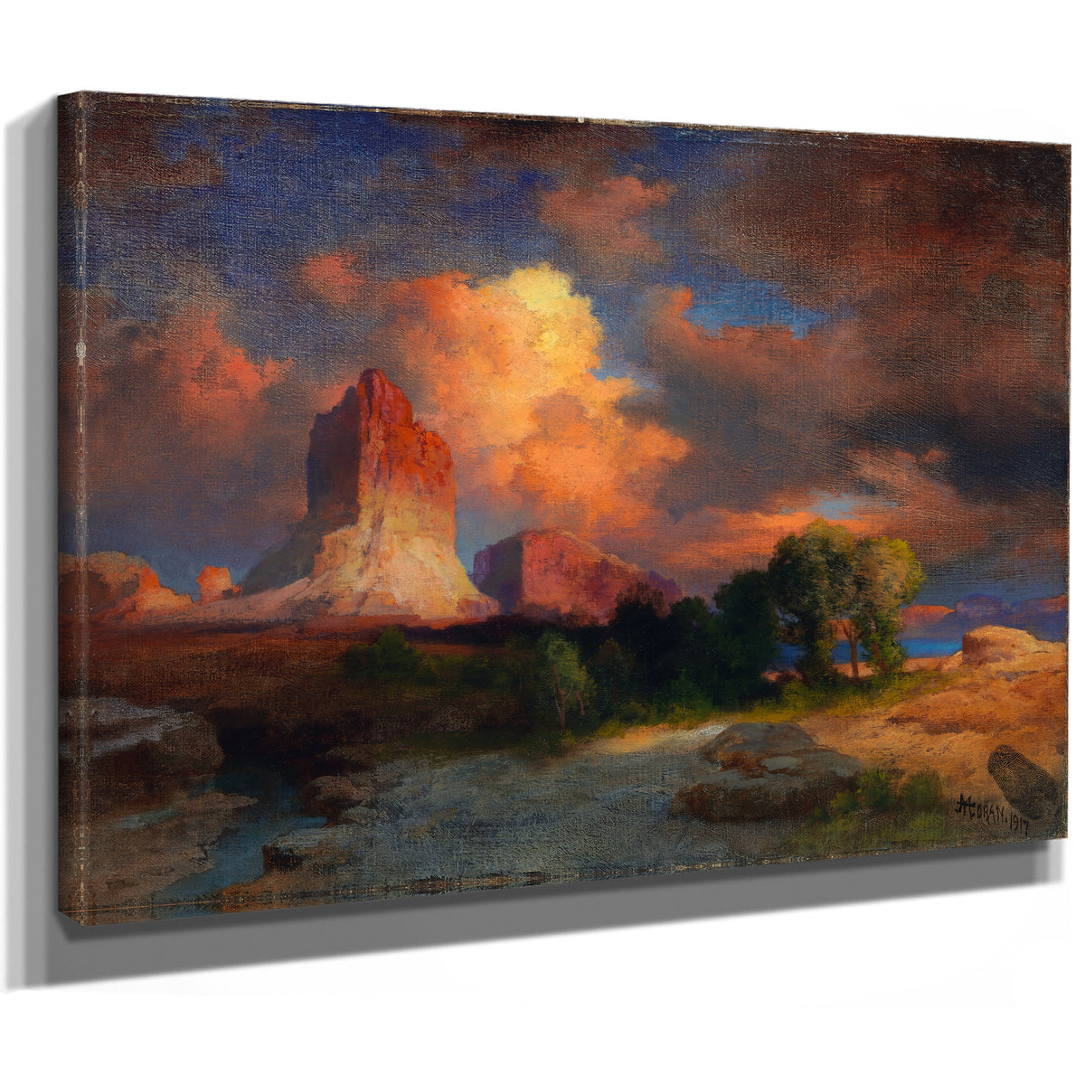 Sunset Cloud Green River Wyoming 02 By Thomas Moran