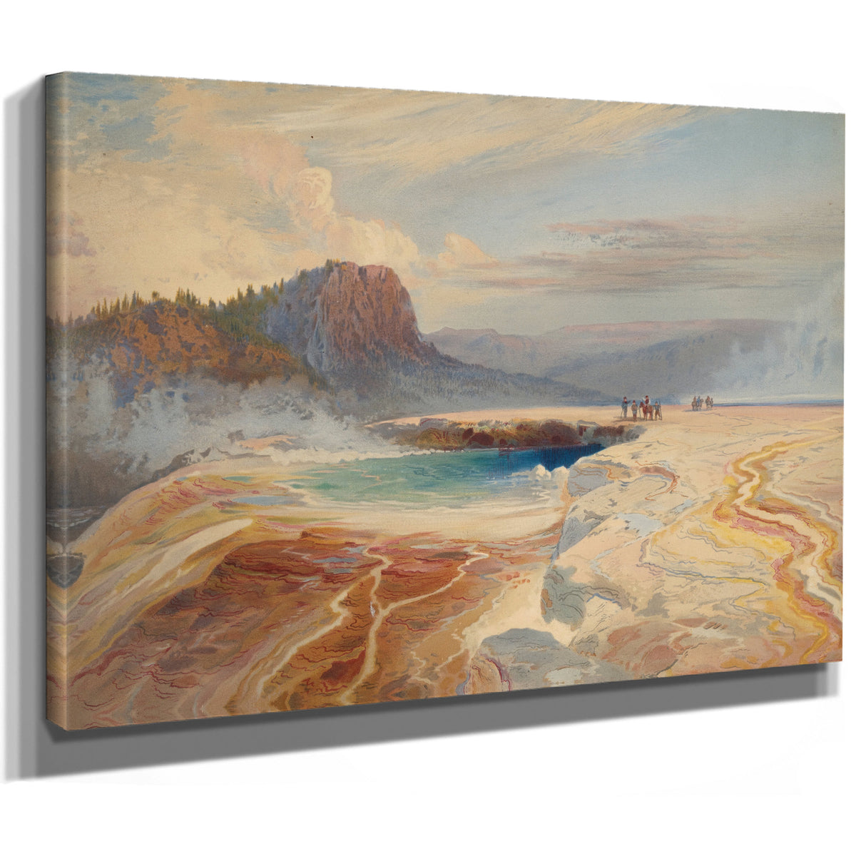 The Great Blue Spring the Lower Geyser By Thomas Moran